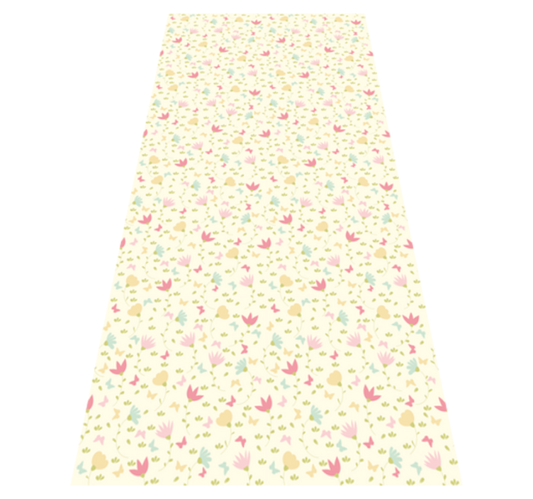 Tapis vinyle fleurs et plantes papillons et fleurs - TenStickers