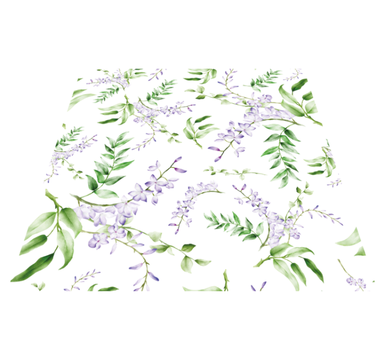 Tapis vinyle fleurs et plantes motif lavande fenêtre - TenStickers