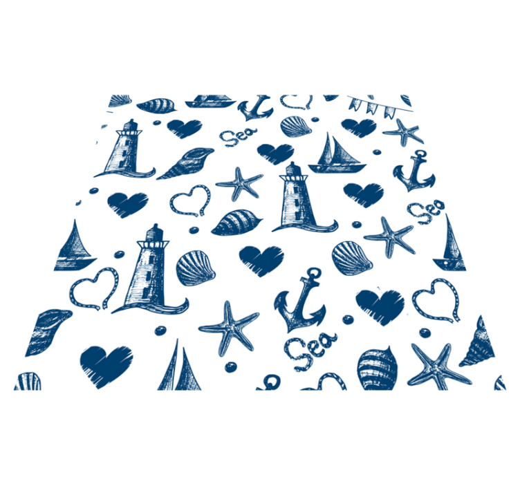 Tapis vinyle fleurs et plantes motif marin - TenStickers