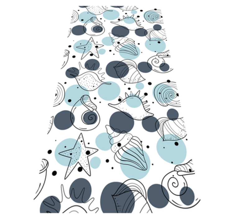 Tapis vinyle fleurs et plantes motifs coquillages élégants - TenStickers