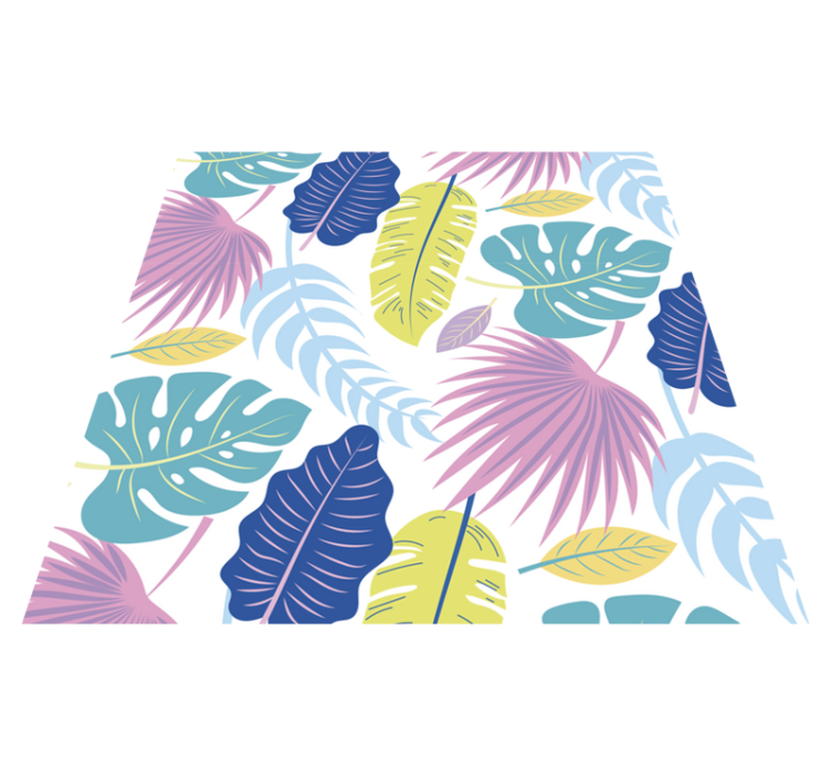 Tapis vinyle fleurs et plantes motifs de feuilles colorées - TenStickers