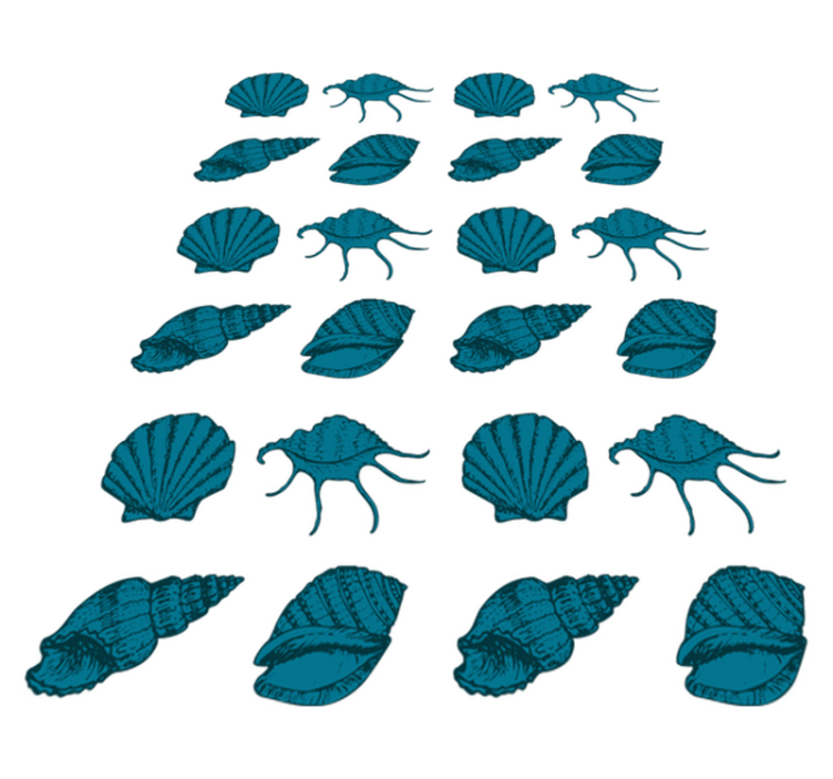 Tapis vinyle fleurs et plantes motifs coquillages décoratifs - TenStickers