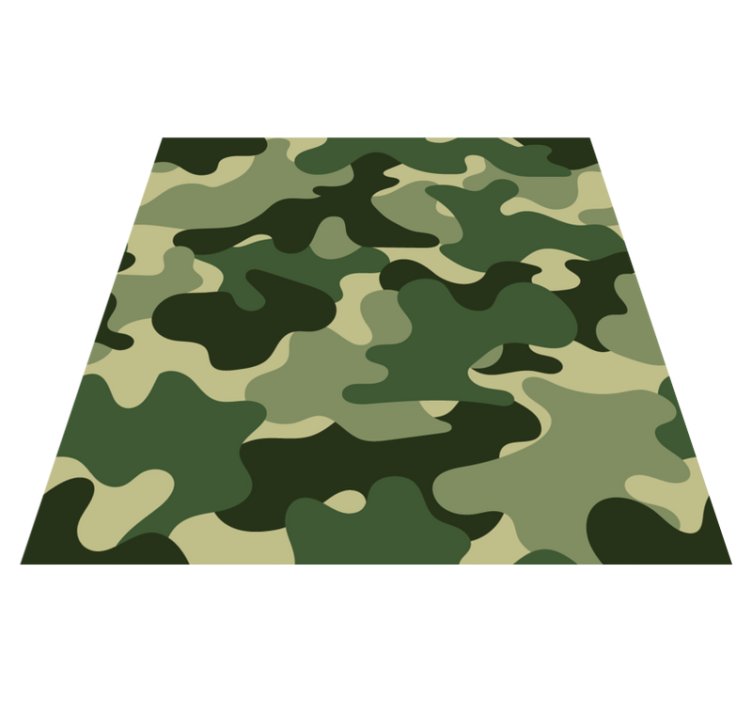 Tapis vinyle fleurs et plantes motif camouflage - TenStickers