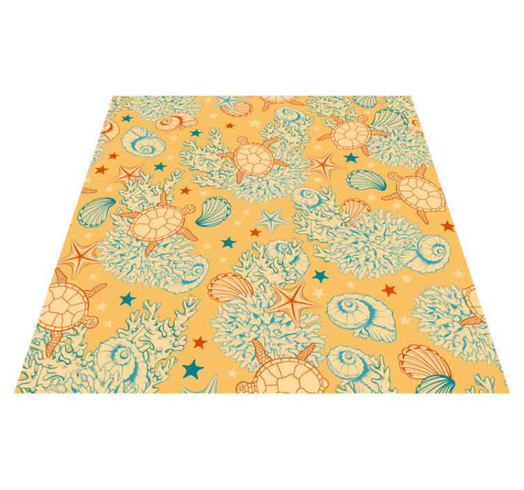 Tapis vinyle fleurs et plantes corail et vie marine - TenStickers