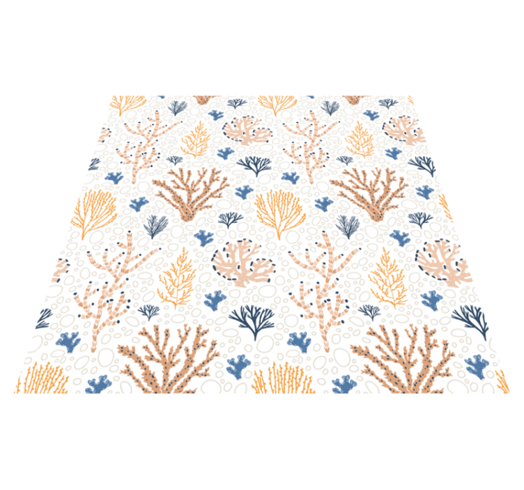 Tapis vinyle fleurs et plantes motif corail élégant - TenStickers