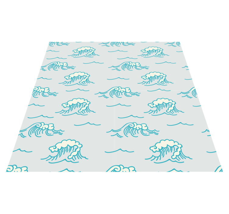 Tapis vinyle fleurs et plantes motif vagues - TenStickers