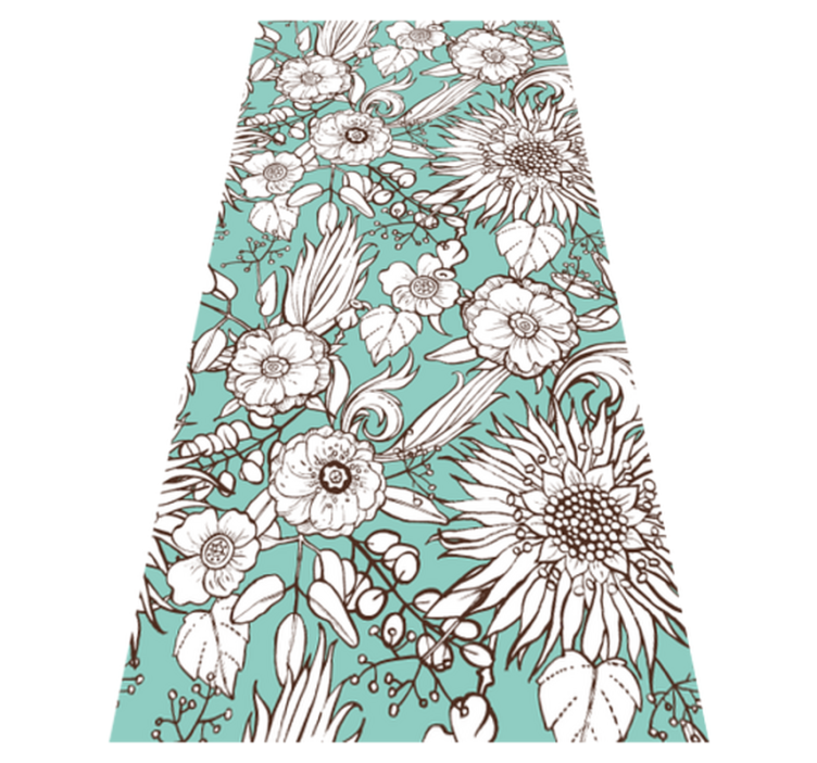 Tapis vinyle fleurs et plantes motif floral - TenStickers