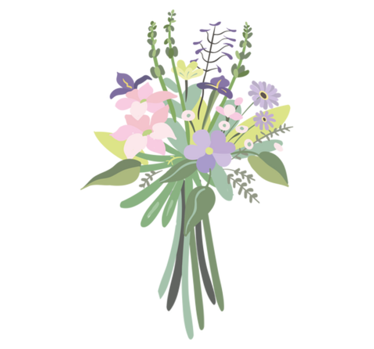 Tapis vinyle fleurs et plantes bouquet floral coloré - TenStickers