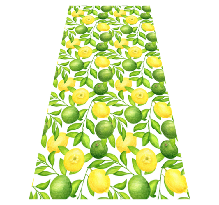 Tapis vinyle fleurs et plantes citron et lime - TenStickers