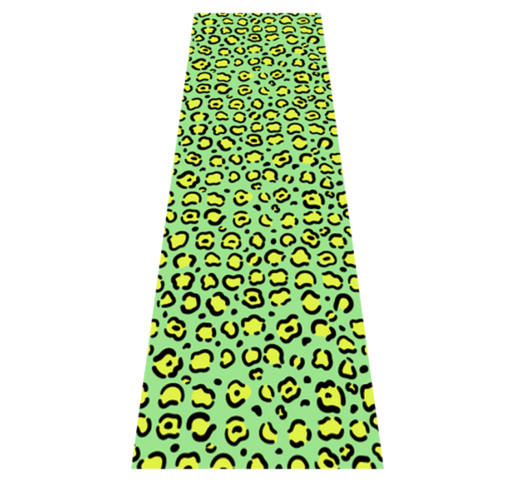 Tapis vinyle animal léopard coloré sur pistache - TenStickers