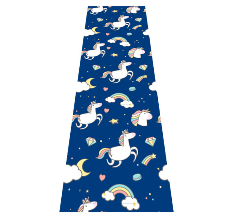 Tapis vinyle étoile motif licorne et arc-en-ciel - TenStickers