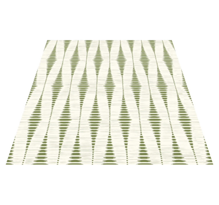 Tapis vinyle géométrique vert mousse ikat - TenStickers