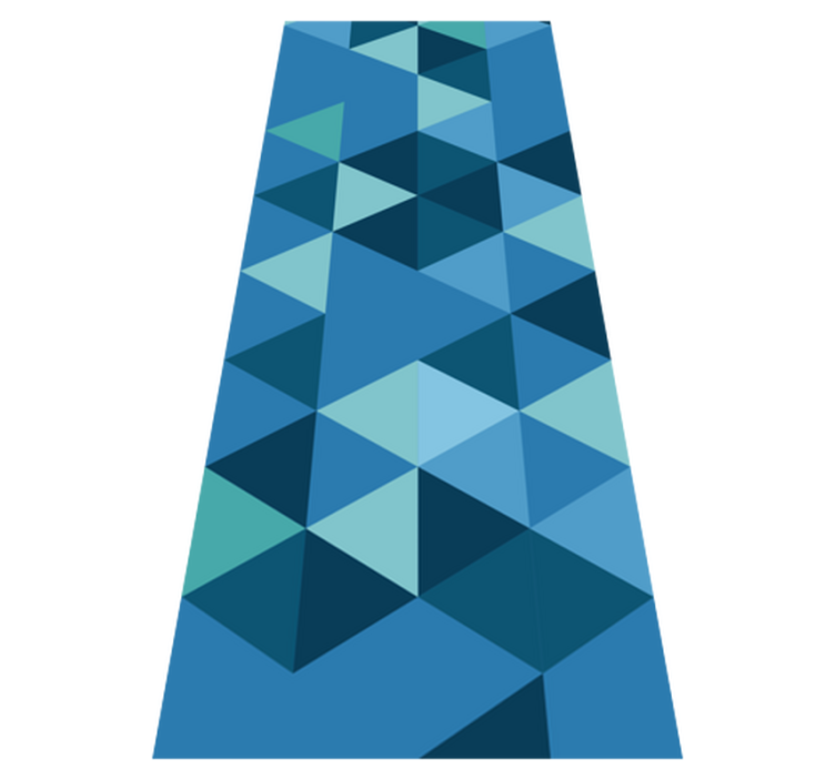 Tapis vinyle géométrique carrés bleus - TenStickers