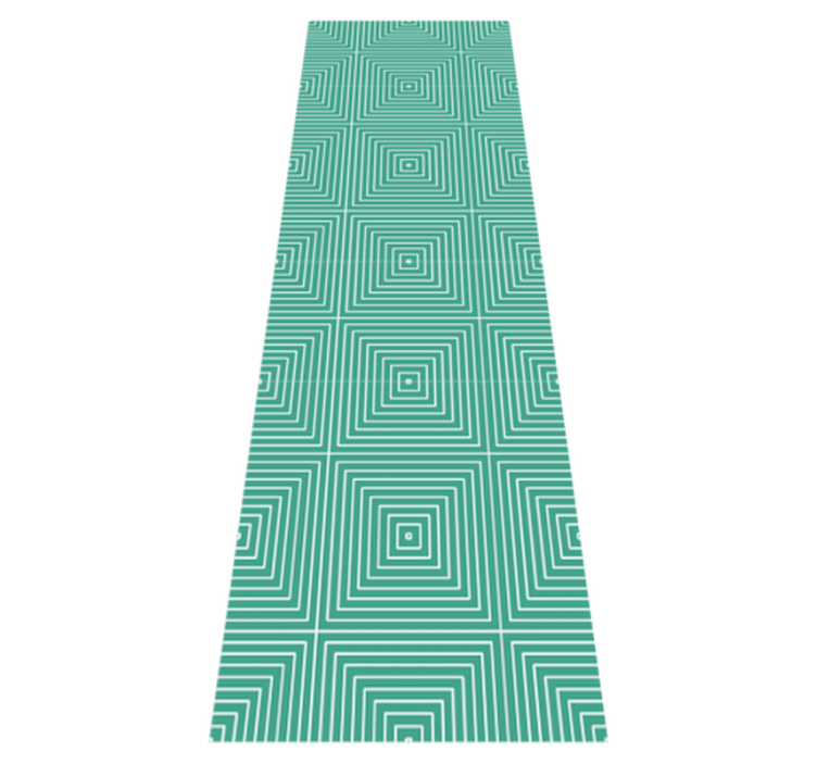 Tapis vinyle géométrique motif carrés verts - TenStickers