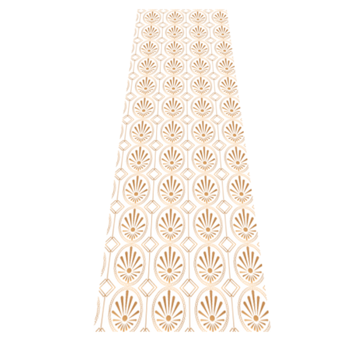 Tapis vinyle géométrique motif déco art moderne or blanc - TenStickers