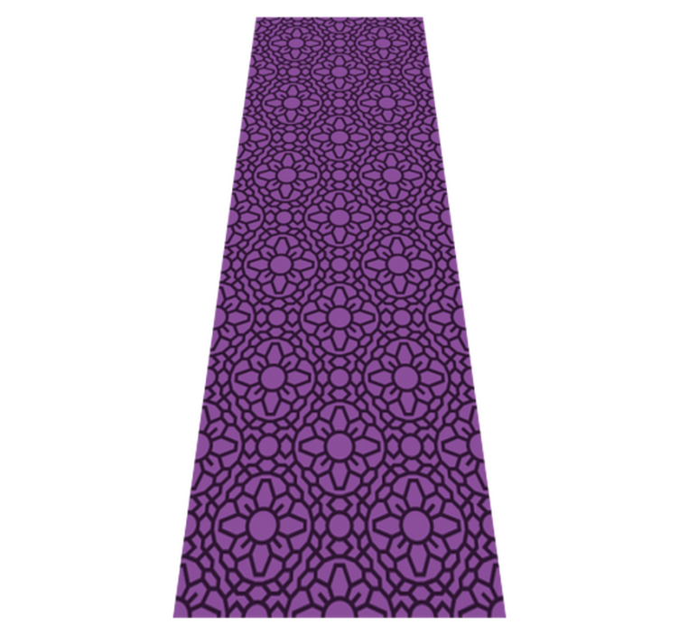 Tapis vinyle géométrique fleurs violettes en cercle - TenStickers