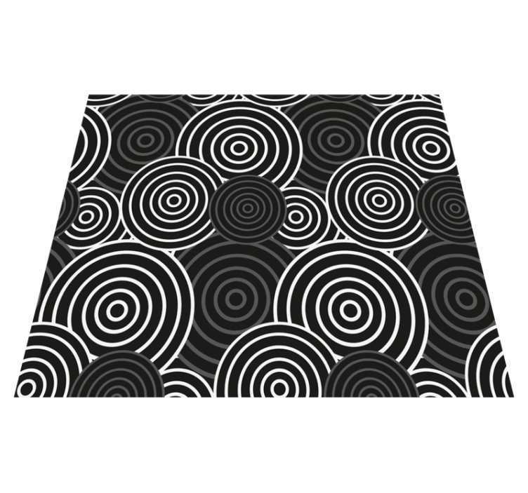 Tapis vinyle géométrique cercle noir sur fond - TenStickers