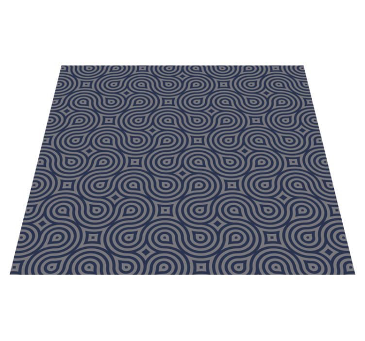 Tapis vinyle géométrique formes géométriques bleues - TenStickers