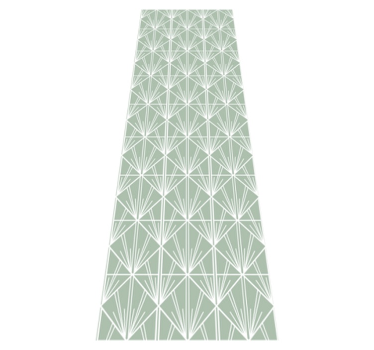 Tapis vinyle géométrique motif déco vert et blanc - TenStickers
