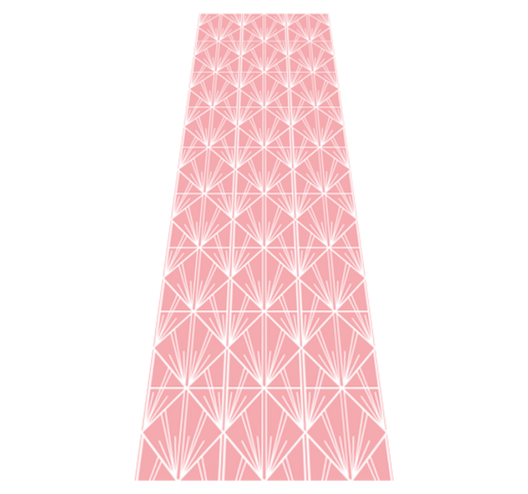 Tapis vinyle géométrique motif déco rose et blanc - TenStickers