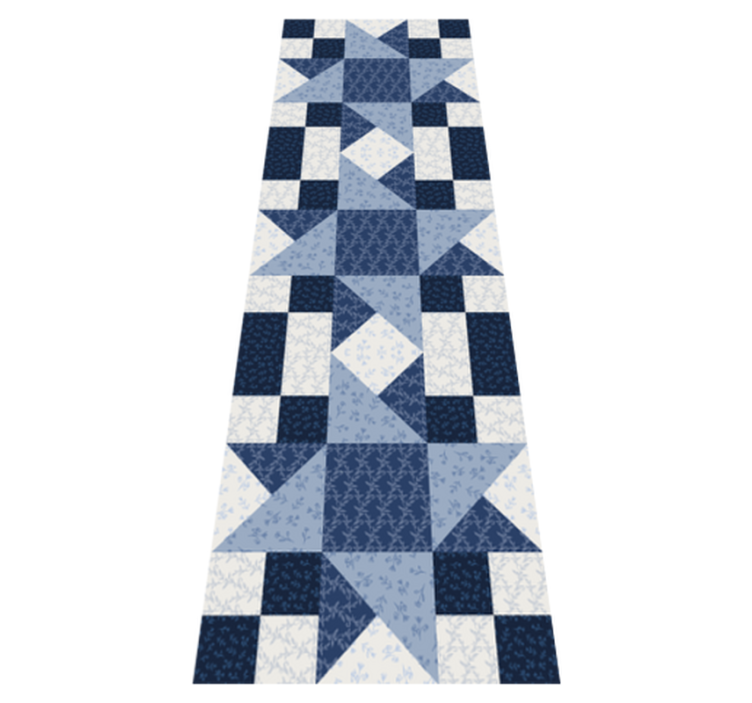 Tapis vinyle géométrique design triangle étoile bleu - TenStickers