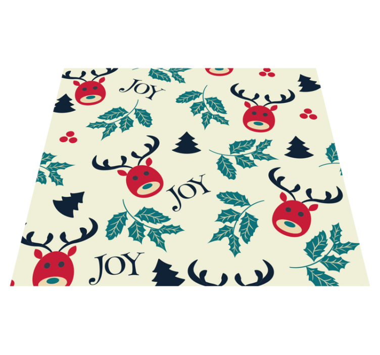 Tapis vinyle noël joie et rennes - TenStickers
