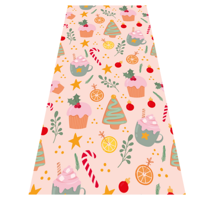 Tapis vinyle noël cannes en sucre et sapins - TenStickers