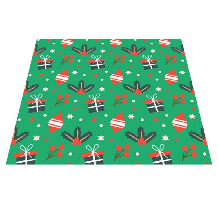 Tapis vinyle noël motif bonbons vert - TenStickers