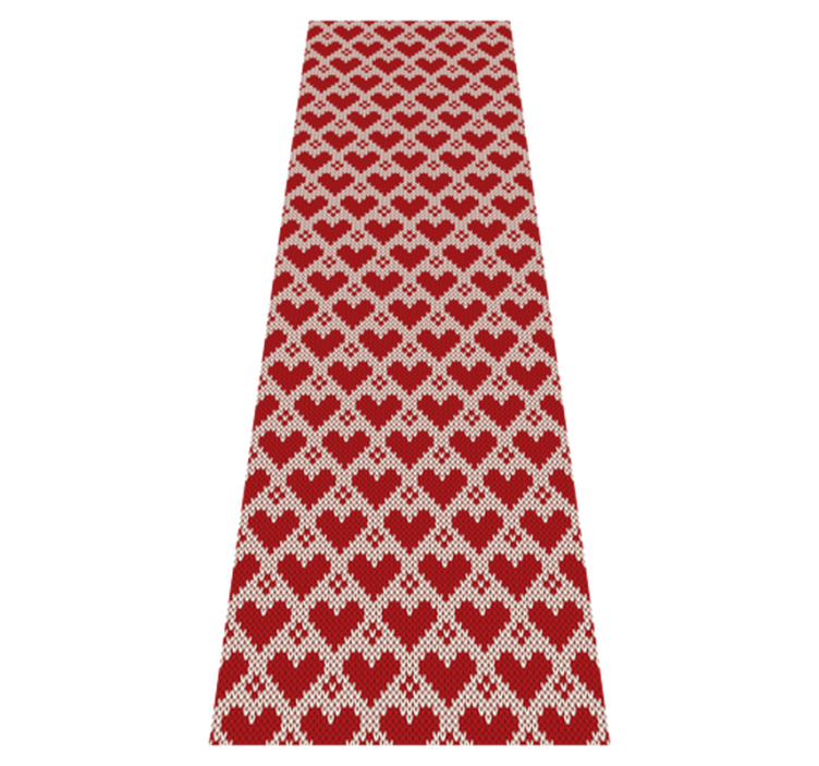 Tapis vinyle noël motif cœurs tricotés - TenStickers