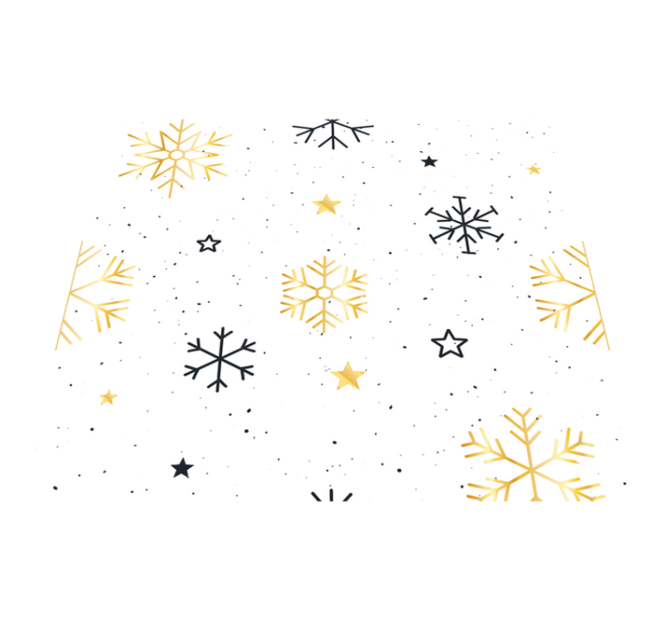 Tapis vinyle noël flocons dorés et noirs - TenStickers