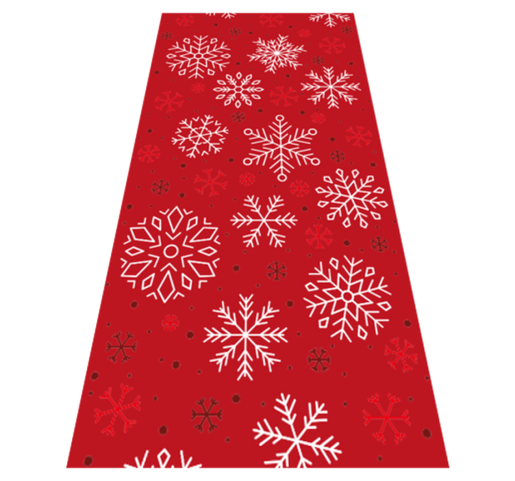 Tapis vinyle noël flocons de neige sur fond rouge - TenStickers