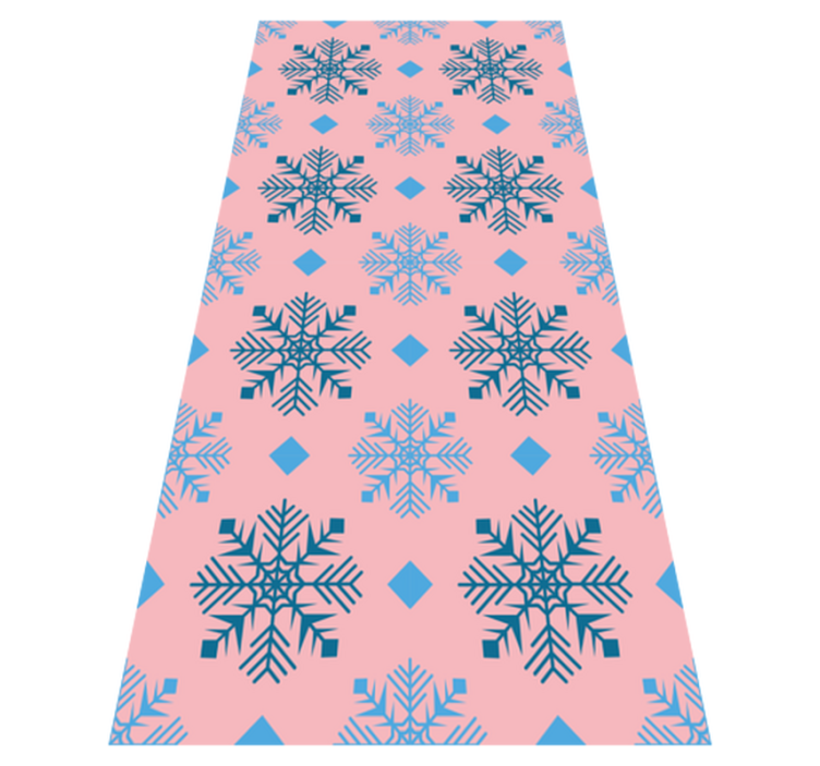 Tapis vinyle noël motif flocons rose et bleu - TenStickers