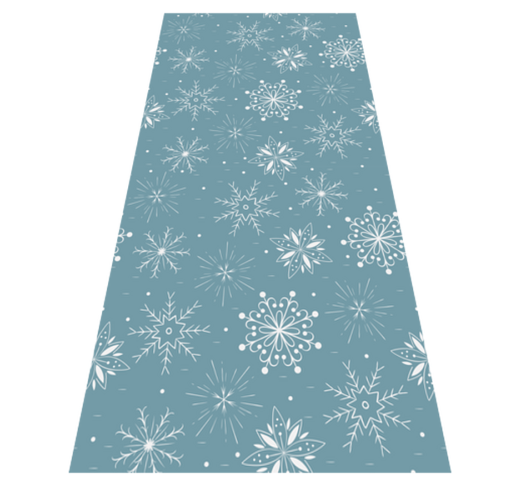 Tapis vinyle noël flocons décoratifs bleus et blancs - TenStickers