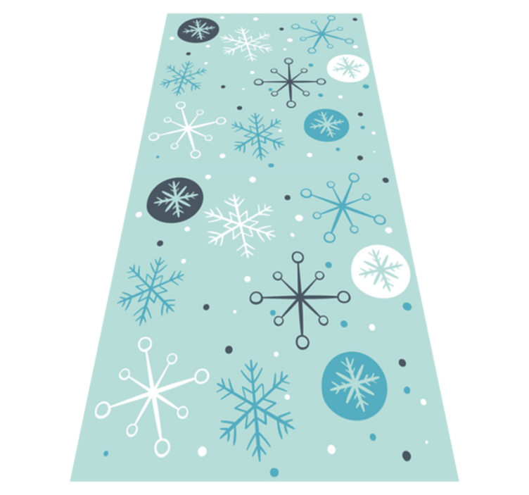 Tapis vinyle noël flocons bleus et blancs décoratifs - TenStickers