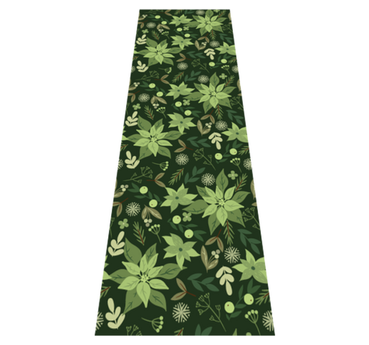 Tapis vinyle noël décorations de noël fleurs vertes - TenStickers