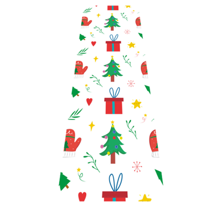 Tapis vinyle noël cadeaux colorés et gants - TenStickers