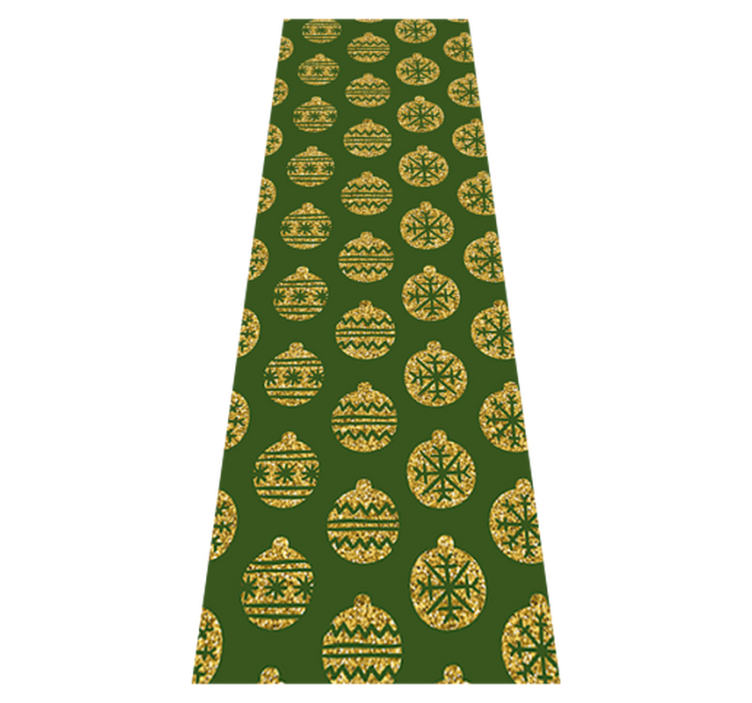 Tapis vinyle noël charms dorés sur fond vert - TenStickers