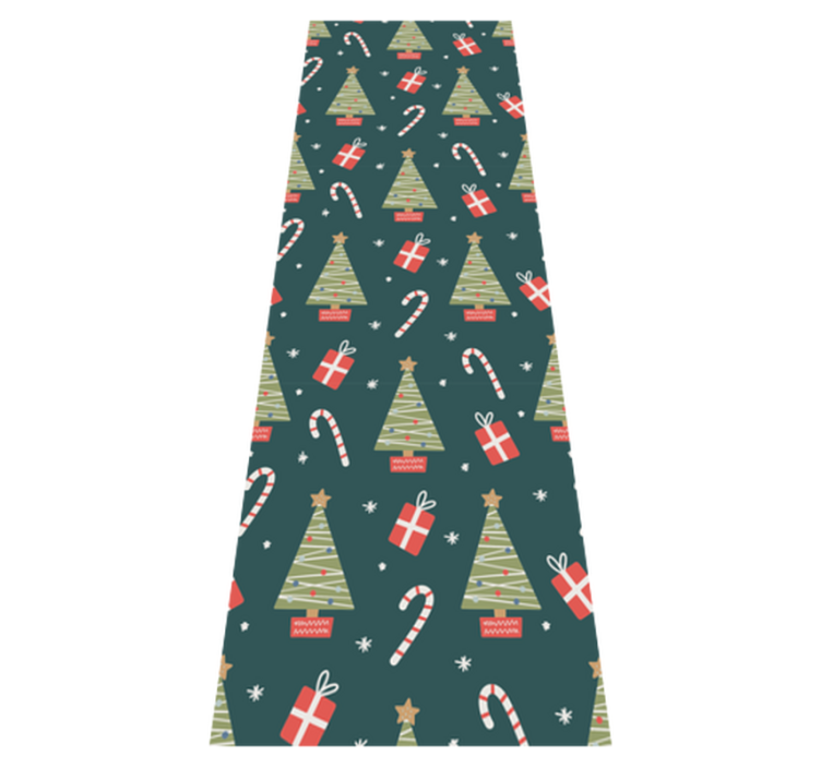 Tapis vinyle noël motif coloré avec arbres et cadeaux - TenStickers