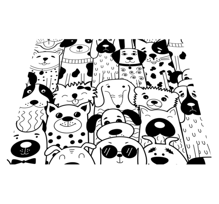 Tapis vinyle chambre motif chiens - TenStickers