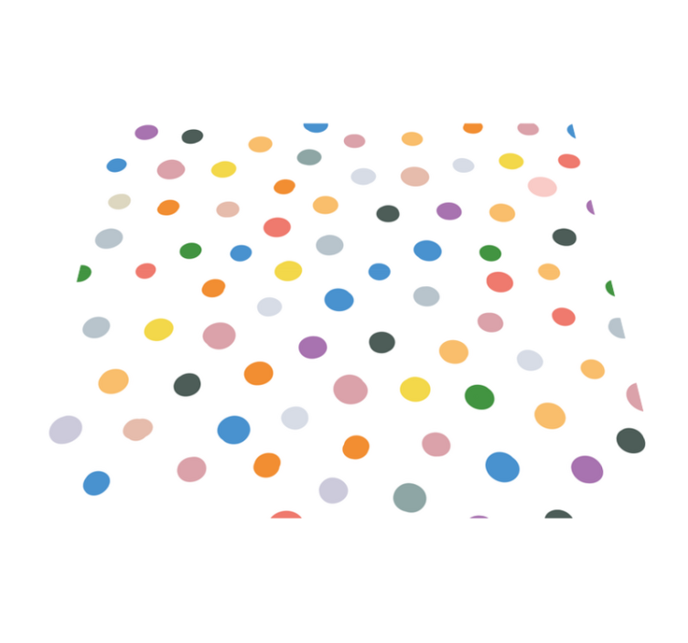 Tapis vinyle chambre pois colorés sur fond blanc - TenStickers