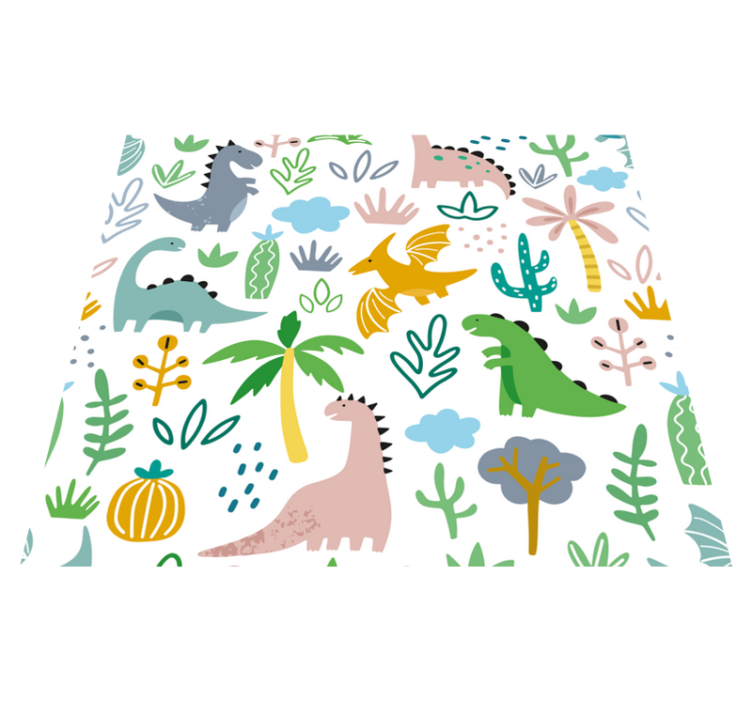 Tapis vinyle chambre motif jurassique scandinave - TenStickers