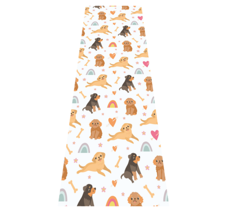 Tapis vinyle chambre motif chien mignon et arc-en-ciel - TenStickers