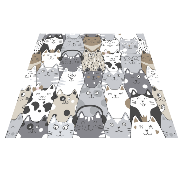 Tapis vinyle chambre chats en dessin animé - TenStickers