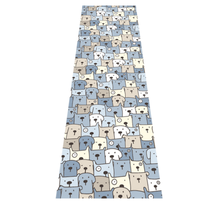 Tapis vinyle chambre chiens dessinés gris - TenStickers