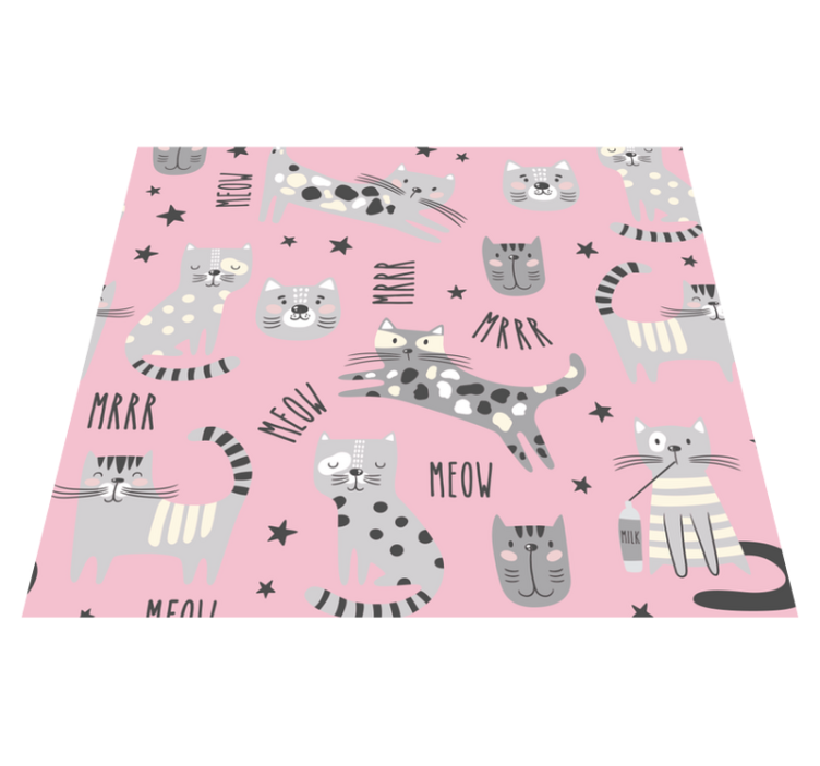 Tapis vinyle chambre chats élégants - TenStickers