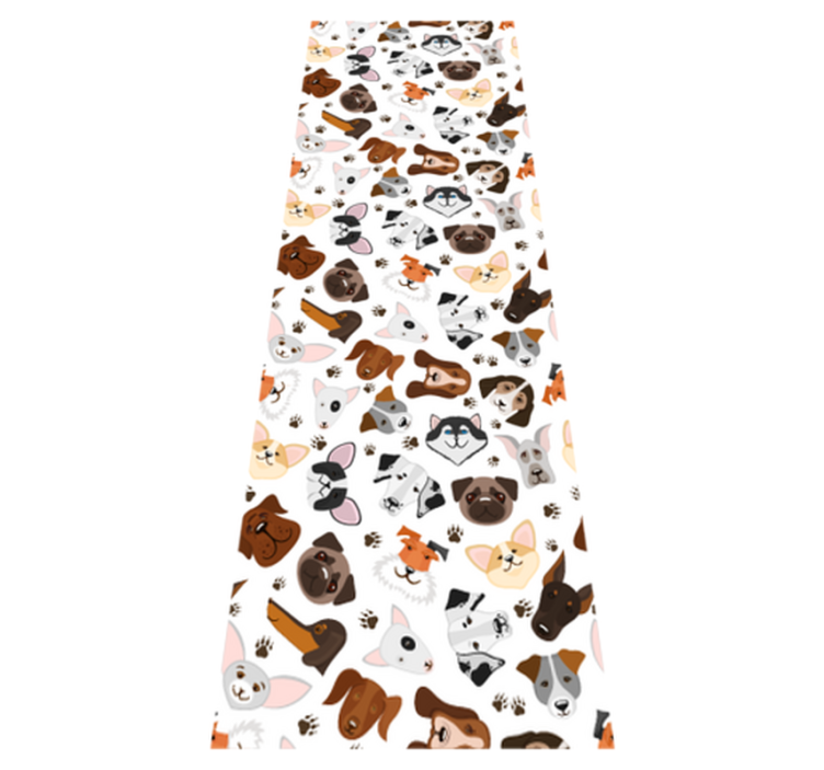 Tapis vinyle chambre têtes de chiens de races - TenStickers