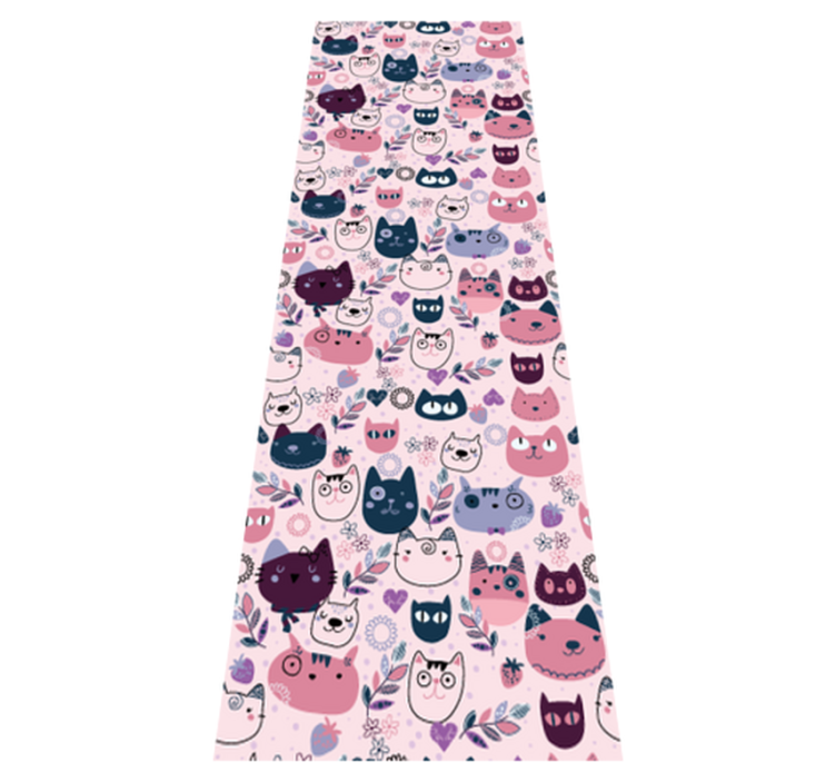 Tapis vinyle chambre motif chats roses tendance - TenStickers