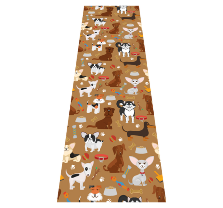 Tapis vinyle chambre motif de chiens mignons différents - TenStickers