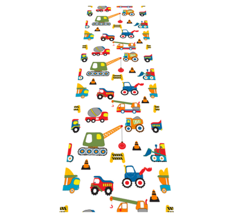 Tapis vinyle chambre design mignons de pelleteuses - TenStickers