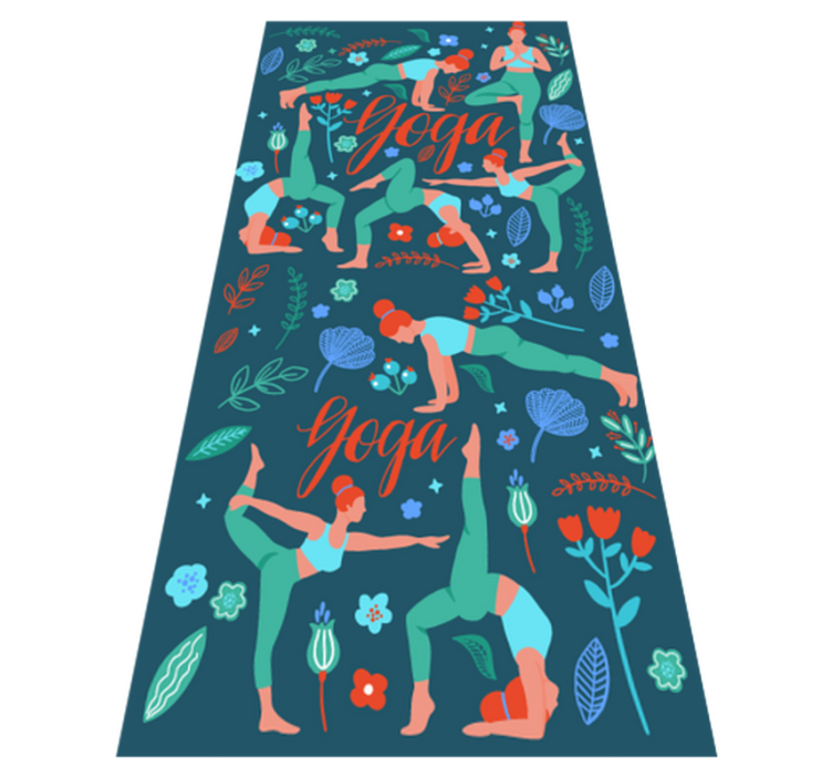 Tapis vinyle chambre femme faisant du yoga - TenStickers